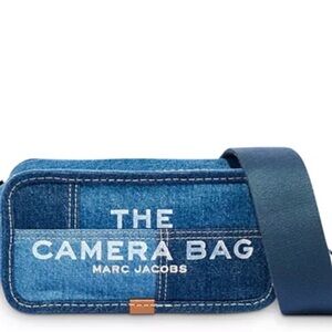 Marc Jacobs Blue Denim Camera Belt Bag with Navy Strap